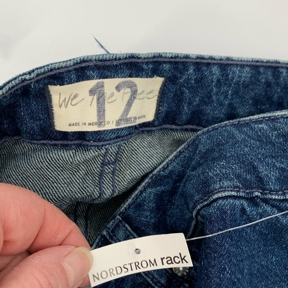 We The Free People Out of the Ordinary denim jean miniskirt raw hem blue new 12 - Picture 4 of 4
